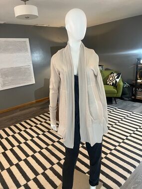 lululemon athletica Cream Open-Front Pocket Cardigan